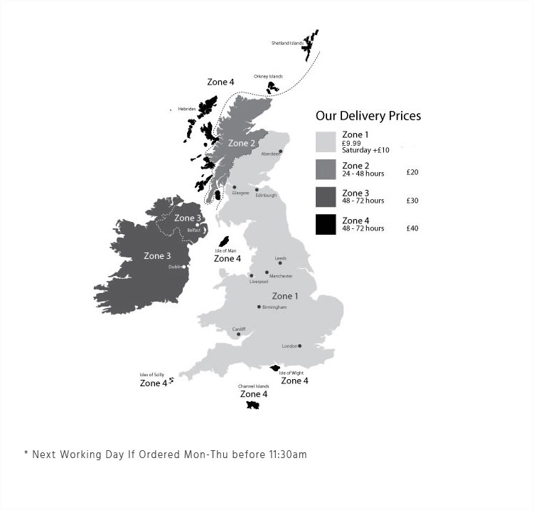 GB Foam Delivery Zones