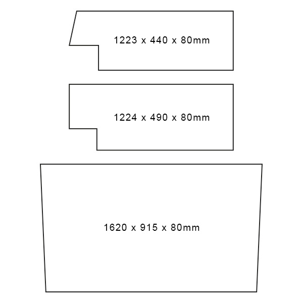 VW T25 3 Quarter Bed Foam - Mechanical Dimensions
