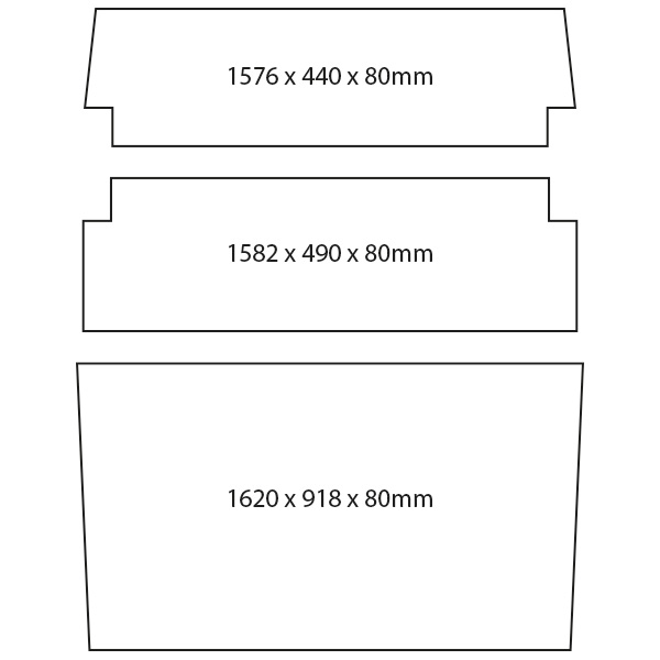 VW T25 Bed 1979 to 1992 3 Part Mattress