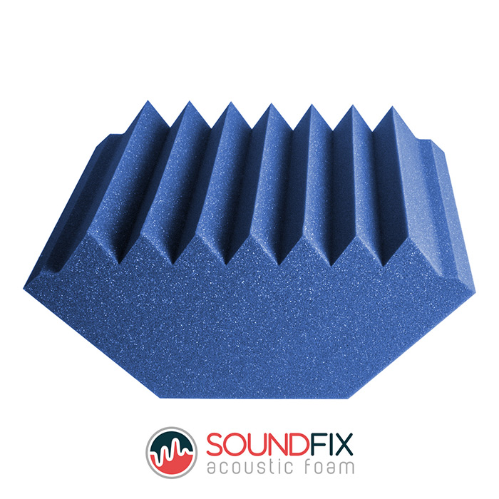 blue acoustic foam corner trap